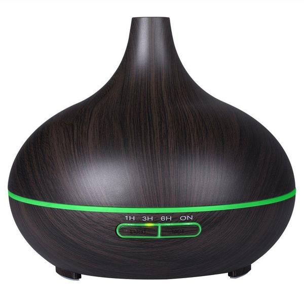 Wood grain humidifying aroma diffuser